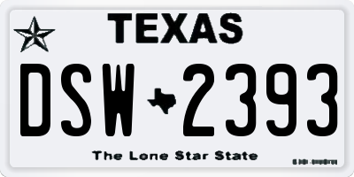 TX license plate DSW2393
