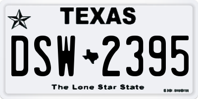 TX license plate DSW2395