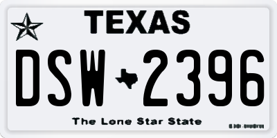 TX license plate DSW2396