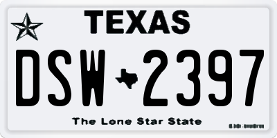 TX license plate DSW2397