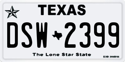 TX license plate DSW2399