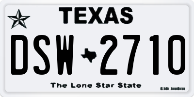 TX license plate DSW2710