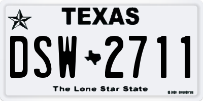 TX license plate DSW2711