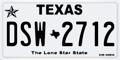 TX license plate DSW2712