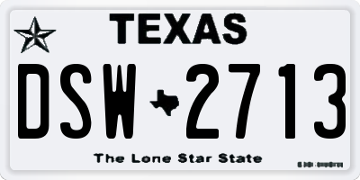 TX license plate DSW2713