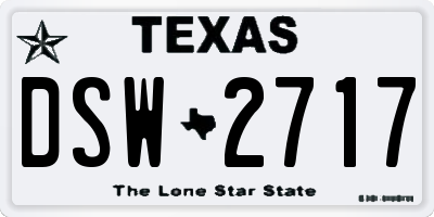 TX license plate DSW2717