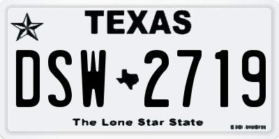 TX license plate DSW2719