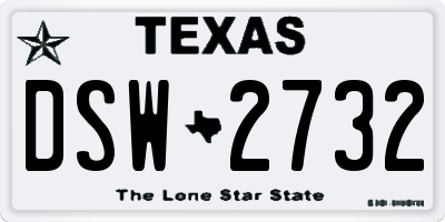 TX license plate DSW2732