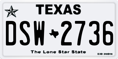 TX license plate DSW2736