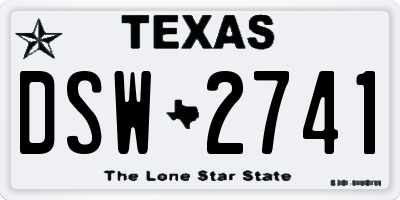 TX license plate DSW2741
