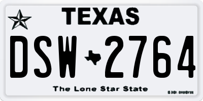 TX license plate DSW2764