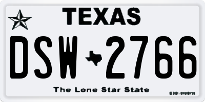 TX license plate DSW2766