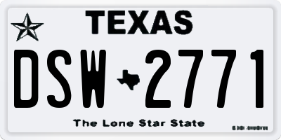 TX license plate DSW2771