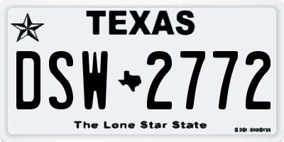 TX license plate DSW2772