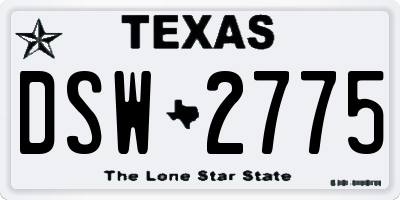 TX license plate DSW2775
