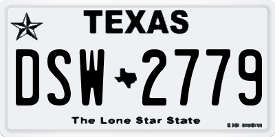 TX license plate DSW2779