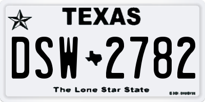 TX license plate DSW2782