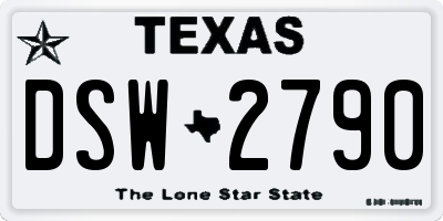 TX license plate DSW2790