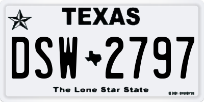 TX license plate DSW2797