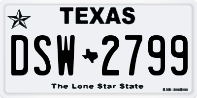 TX license plate DSW2799