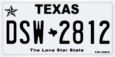 TX license plate DSW2812