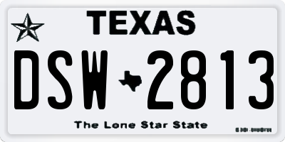 TX license plate DSW2813