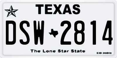 TX license plate DSW2814