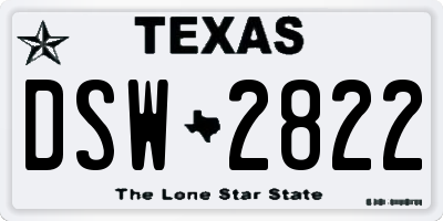 TX license plate DSW2822