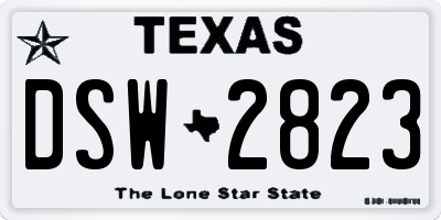 TX license plate DSW2823