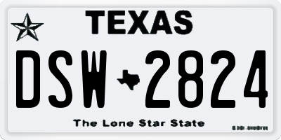 TX license plate DSW2824