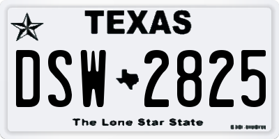 TX license plate DSW2825