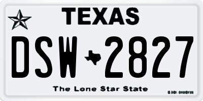 TX license plate DSW2827