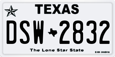 TX license plate DSW2832