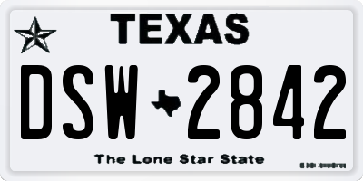 TX license plate DSW2842