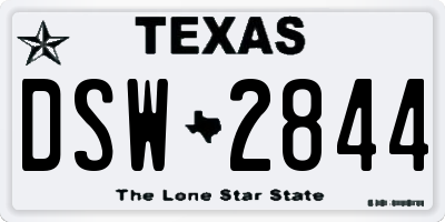 TX license plate DSW2844