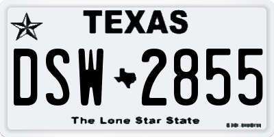 TX license plate DSW2855