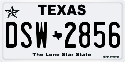 TX license plate DSW2856