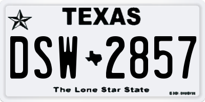 TX license plate DSW2857