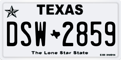 TX license plate DSW2859