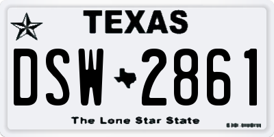 TX license plate DSW2861