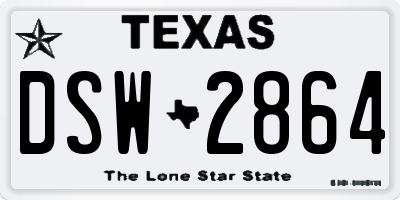 TX license plate DSW2864