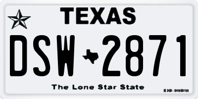 TX license plate DSW2871