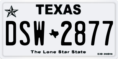 TX license plate DSW2877