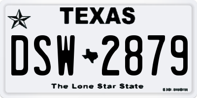 TX license plate DSW2879