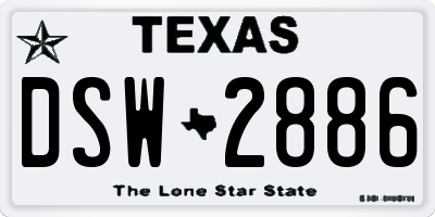 TX license plate DSW2886