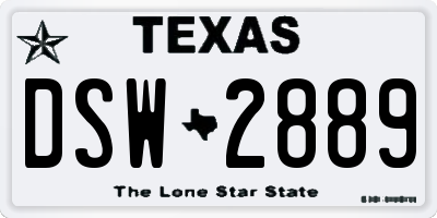 TX license plate DSW2889
