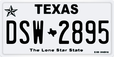 TX license plate DSW2895
