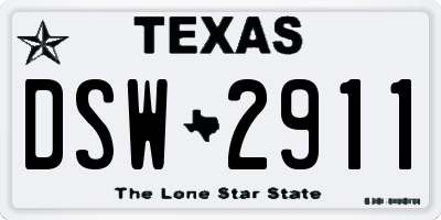 TX license plate DSW2911
