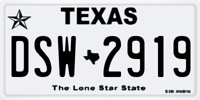 TX license plate DSW2919