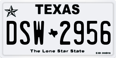 TX license plate DSW2956